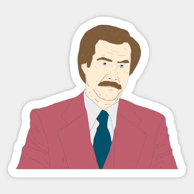 Ron Burgundy Sticker by VideoNasties